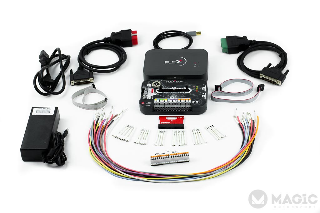 Use your FLEX to easily tune, reprogram, upgrade or modify the software of most control units directly through the OBD socket of the vehicle. An internet connection gives you access to all the potential that the tool offers you. For advanced and repairing jobs, use the Flexbox module to program your control unit in BDM, Bootloader, JTAG and AUD modes. The device detects eventual connection or communication errors thanks to the concept of its state-of-the -art design.

Full package of software functions for Flex in Version version, that includes:

 	ECU OBD
 	TCU OBD/Bench
 	BDM MPC5xx
 	Bench BOSCH MEDC17 + Bootloader Tricore
 	BL Nexus MPC5xxx, Renesas SH705x
 	BL Infineon C165/166/167, BL ST10
 	JTAG NEC 76F00xx
 	FLS0.5 FULL software PckageFULL software vehicle list HERE